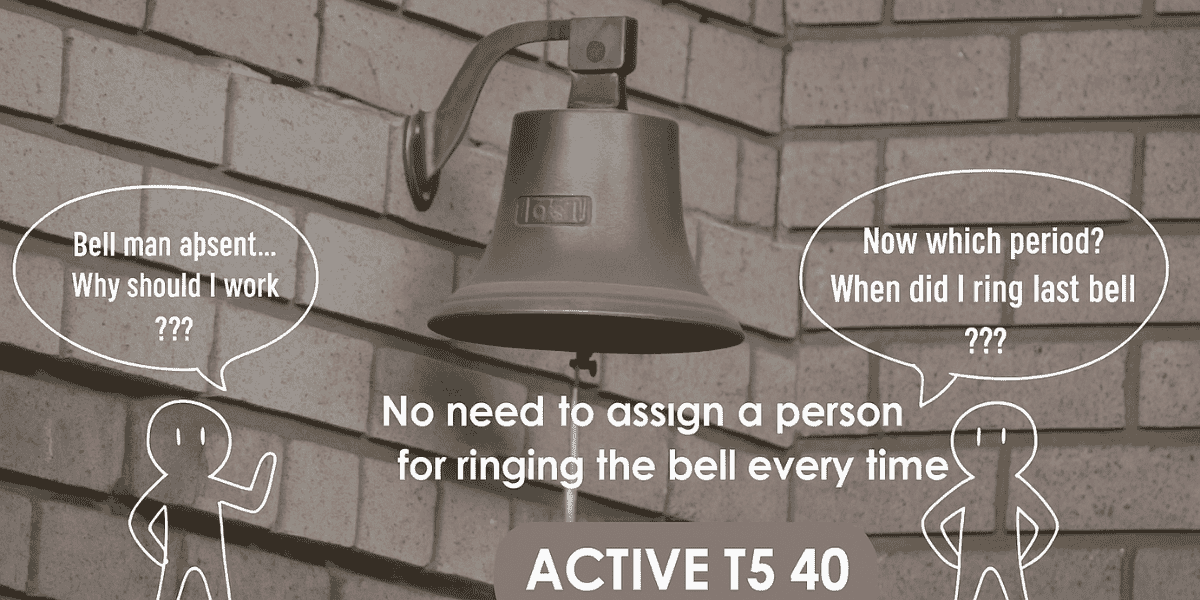 Automatic bell system for schools with electric bell and timer in classroom